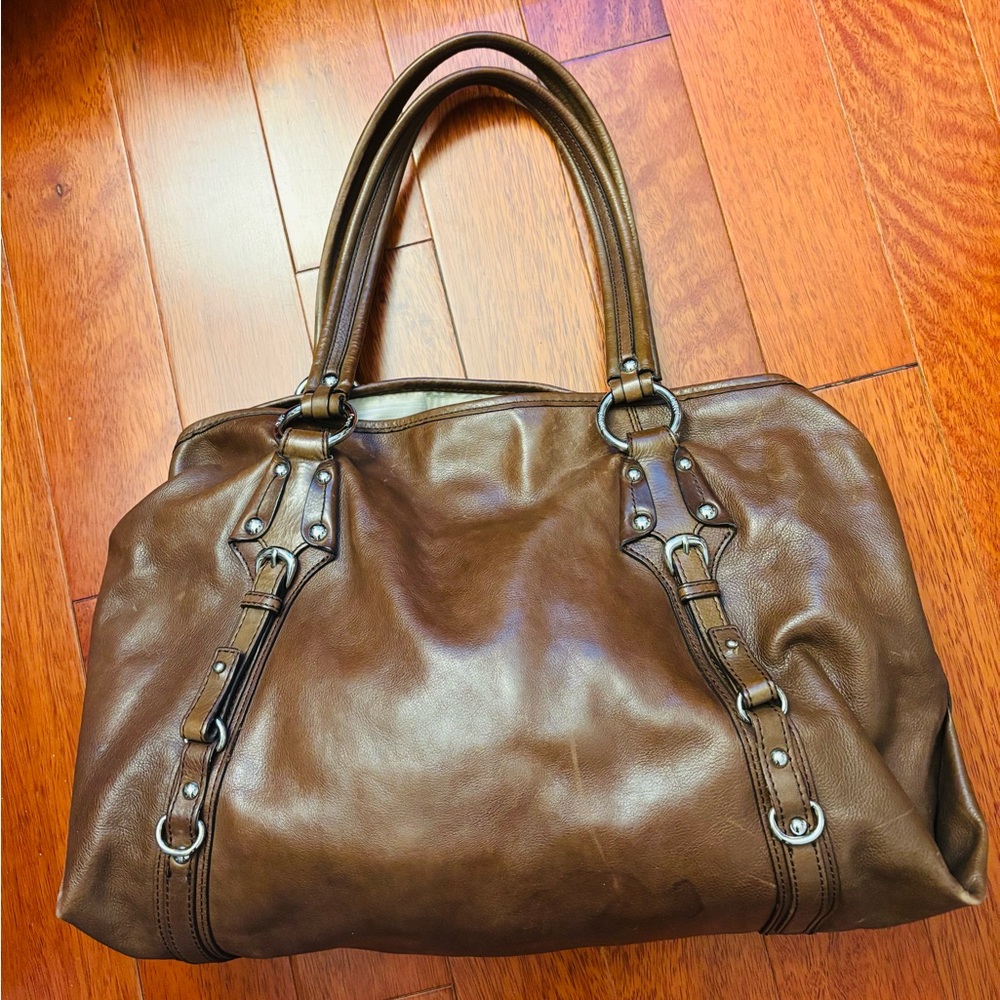 DKNY Brown Leather Tote Bag